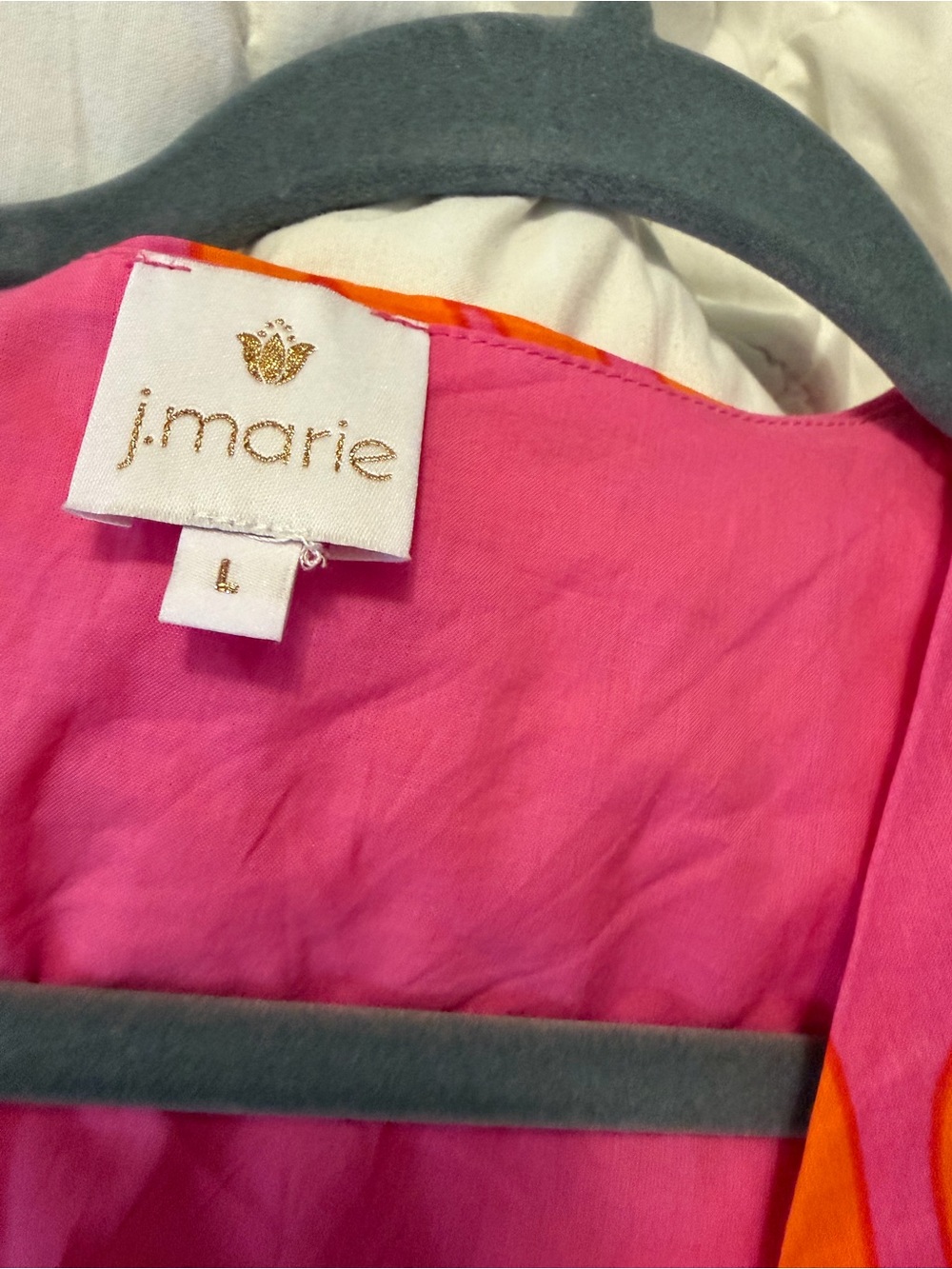 J. Marie Pink & Orange Sunburst Wrap Mini Romper - NWT  size Large - Picture 3 of 16